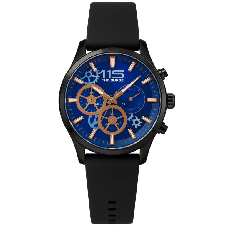 The Surge Chronograph Watch – Bold Blue Dial with Gear Accents