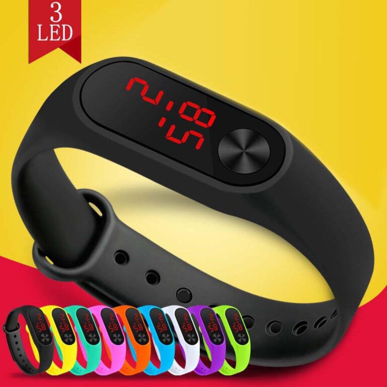 Smart LED Digital Sports Watch – Black Silicone Band